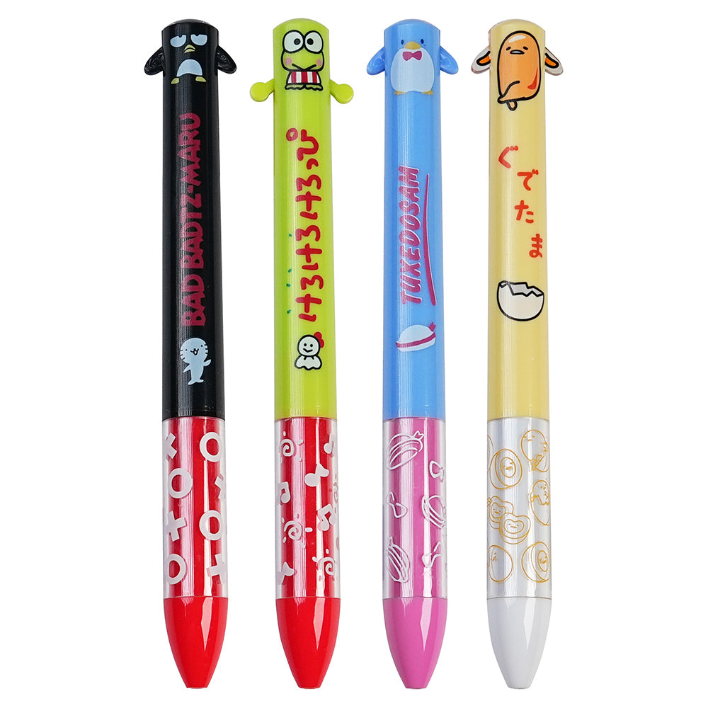 Sakamoto x SANRIO mimi 0.7mm ear pen two-color pen black ink red ink Melody Pom Pom Purin Little Twin Stars Kuromi - CHL-STORE 