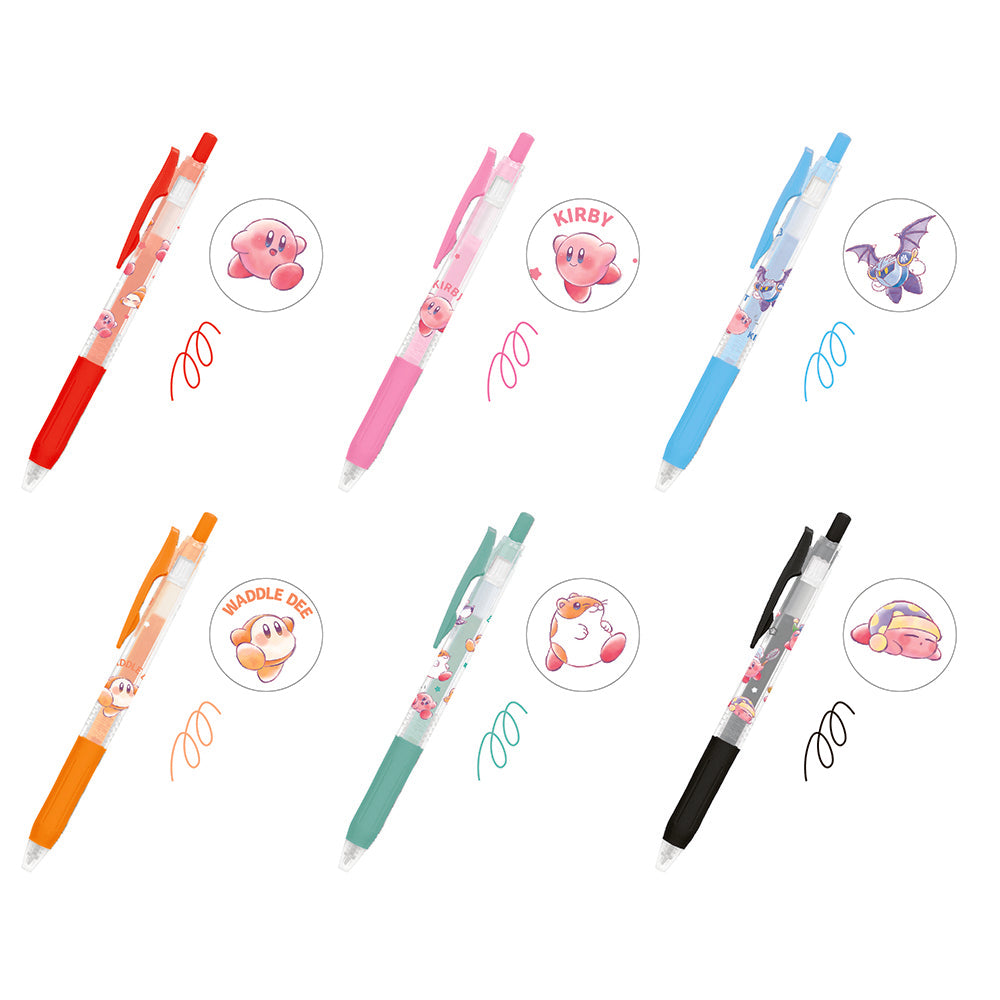 Zebra Sarasa Nintendo Kirby 0.5mm milk color gel pen pink orange blue green blue red black Japanese joint office study writing stationery