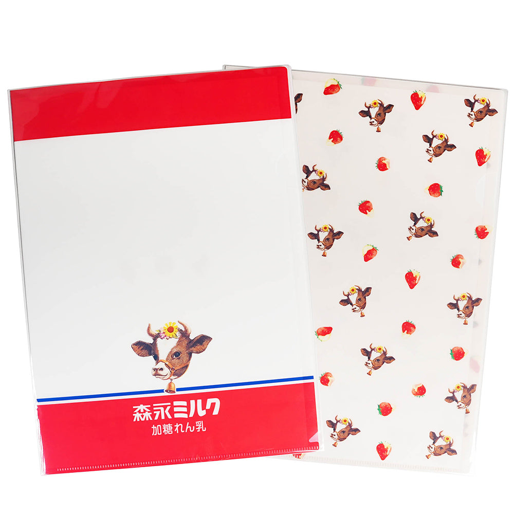 Sakamoto Morinaga Milk A4 Transparent Folder Condensed Milk Style Strawberry Style Study Stationery Office Supplies