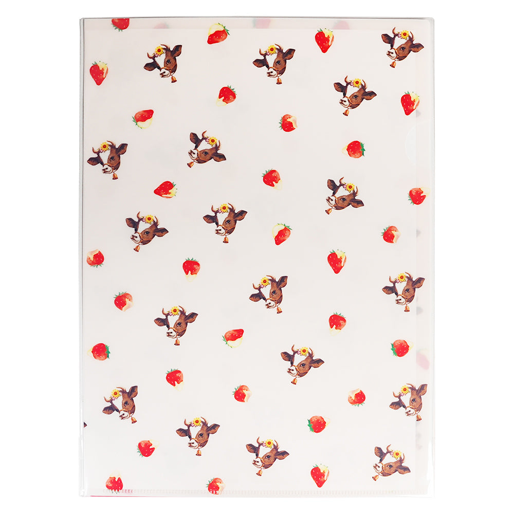 Sakamoto Morinaga Milk A4 Transparent Folder Condensed Milk Style Strawberry Style Study Stationery Office Supplies