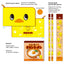Sakamoto funbox snack series, 3-piece stationery set, 1 pencil case, 2 round pencils, 1 memo, Meiji chocolate, Nissin chicken ramen