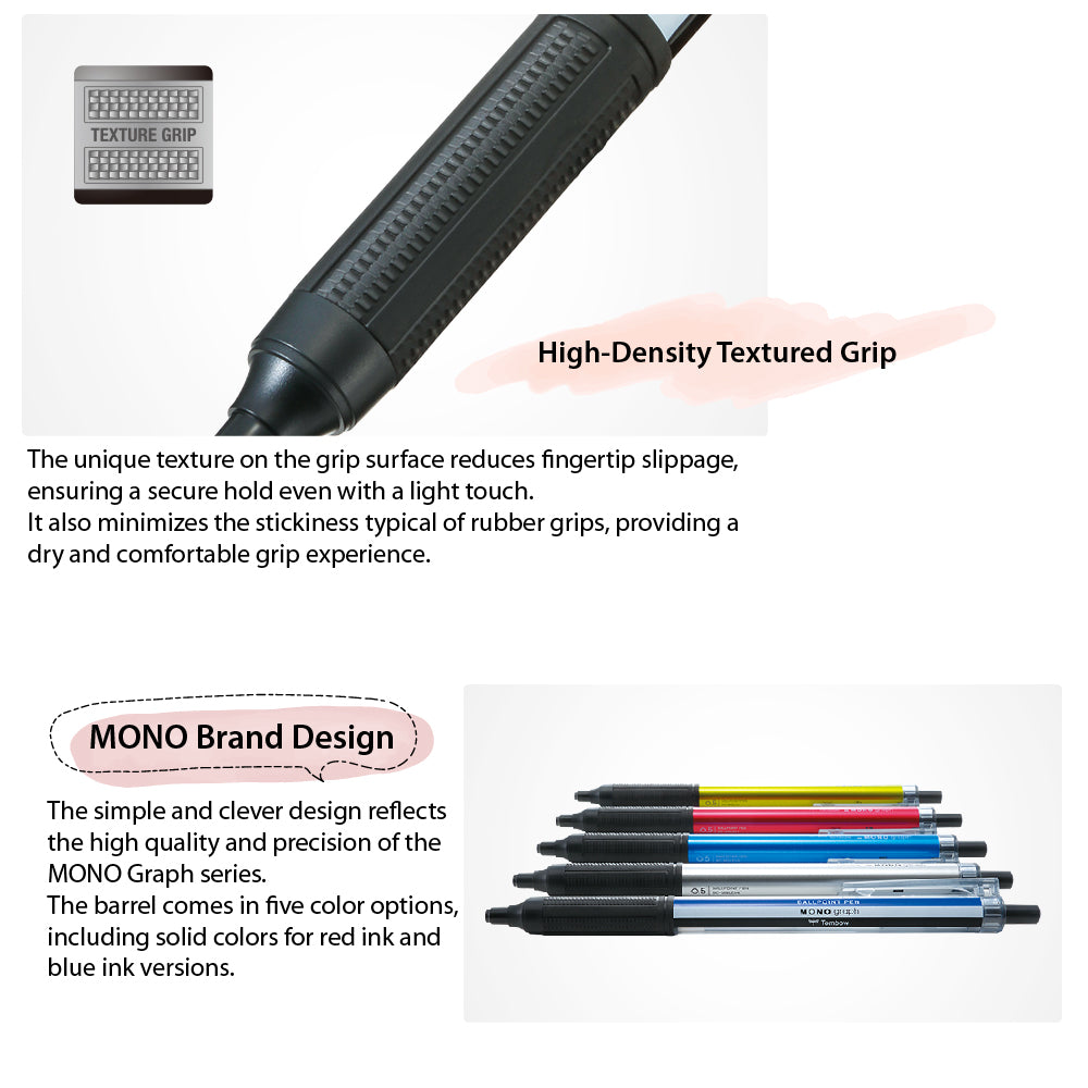 Tombow BC-MGL MONO กราฟไฟกดแบบคลาสสิกใหม่สี 0.38 มม. 0.5 มม. ปากกาลูกลื่นปากกา