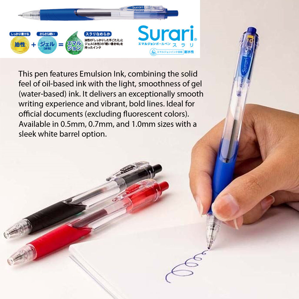 Zebra BNS11 Surari Really Smooth Pen 0.5mm Emulsion Ink Ball Pen Emulsion Ball Pen - CHL-STORE 