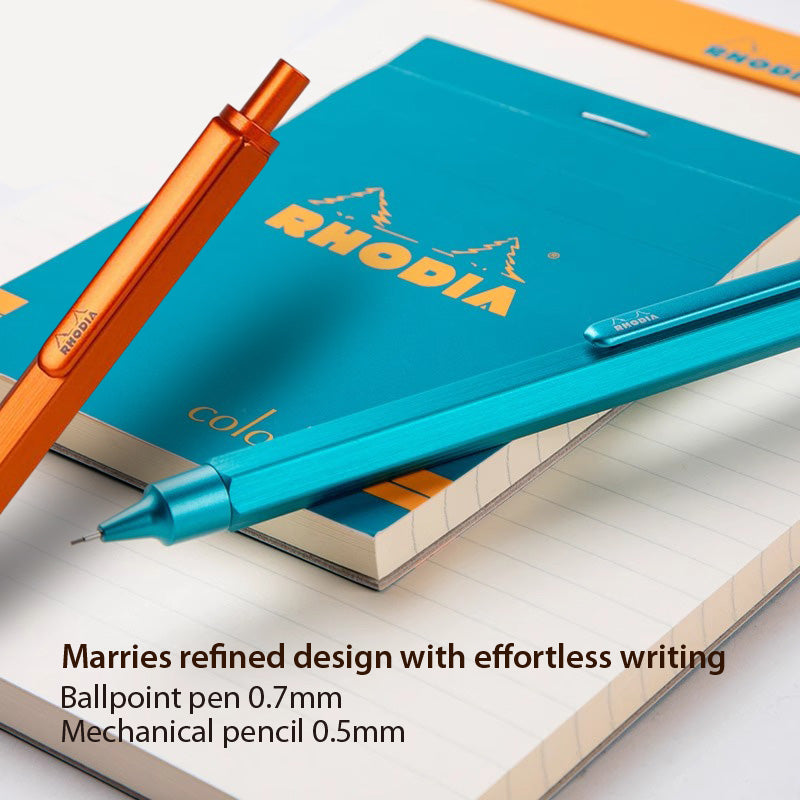 Rhodia CF928 स्क्रिप्ट मेटल हेयरलाइन एल्यूमीनियम लिमिटेड कलर हेक्सागन शाफ्ट 0.7 मिमी बॉलपॉइंट पेन