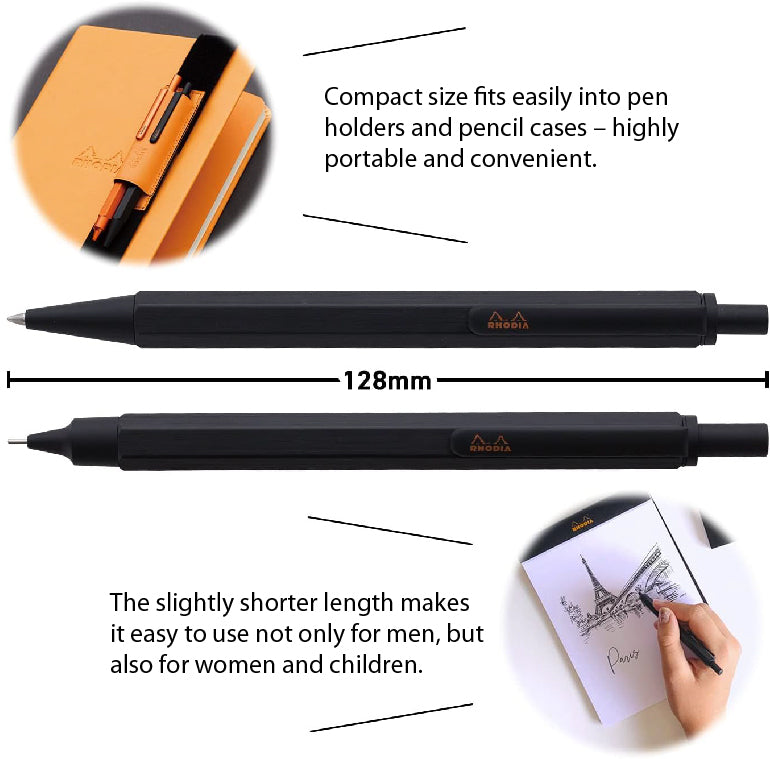 Rhodia CF928 स्क्रिप्ट मेटल हेयरलाइन एल्यूमीनियम लिमिटेड कलर हेक्सागन शाफ्ट 0.7 मिमी बॉलपॉइंट पेन