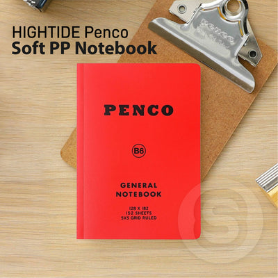 HIGHTIDE penco soft PP notebook red yellow B5 grid diary notepad writing notebook painting life record