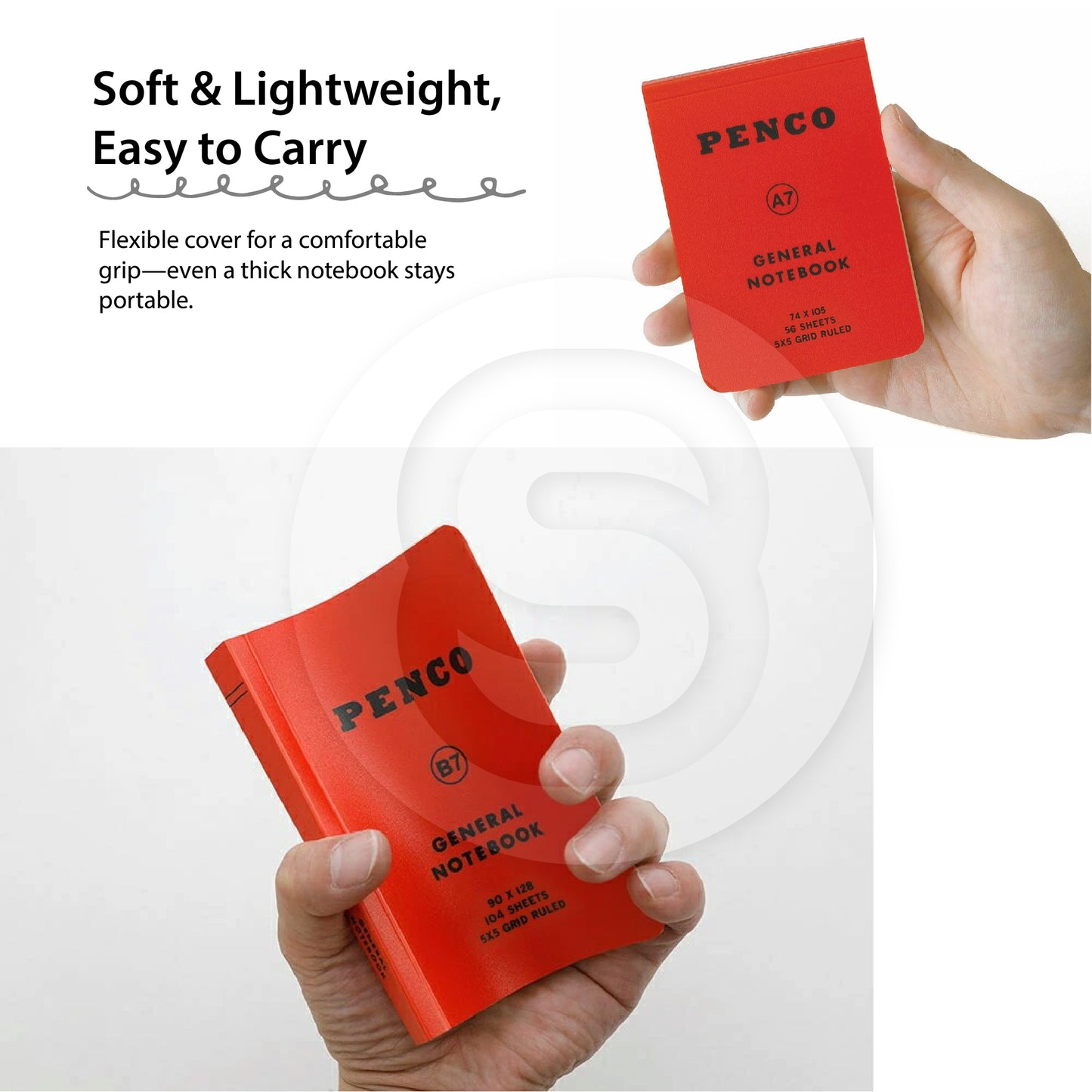HIGHTIDE penco soft PP notebook red yellow B5 grid diary notepad writing notebook painting life record