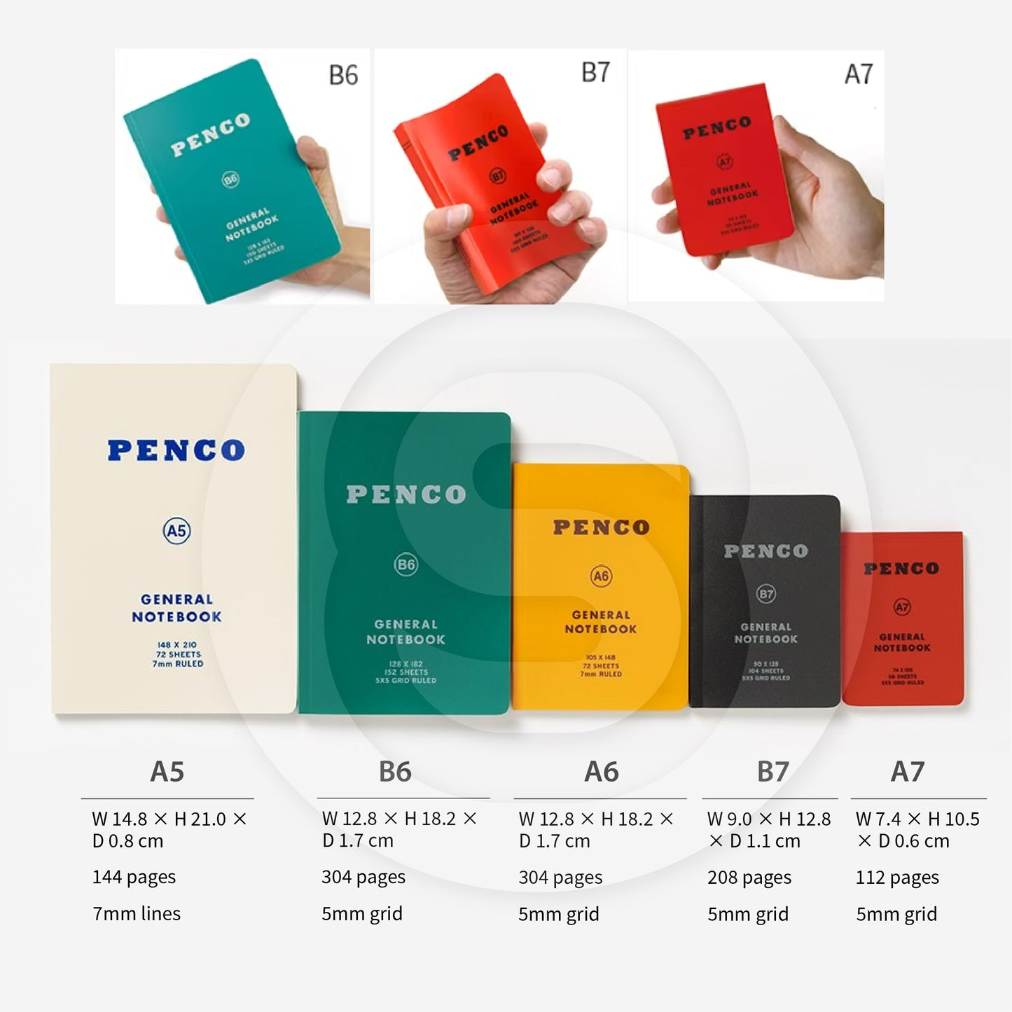 HIGHTIDE penco soft PP notebook red yellow B5 grid diary notepad writing notebook painting life record