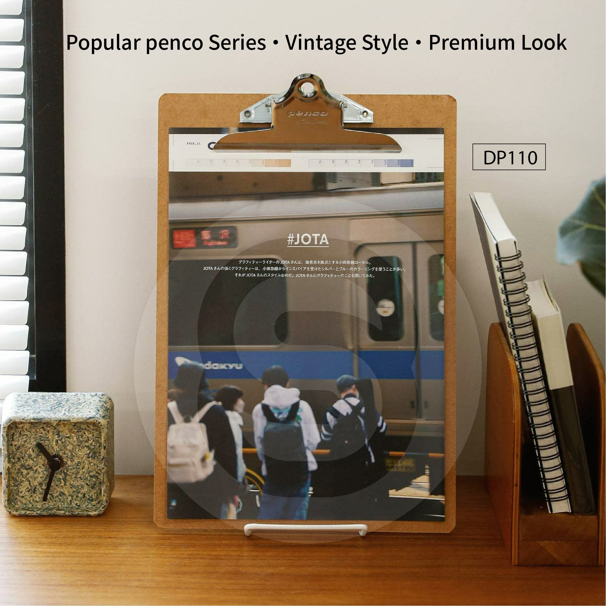 HIGHTIDE PENCO Retro Board Clamp Plywood A5 A4 Size Silver Clip Gold Clip Bronze Clip Retro Blackboard Texture
