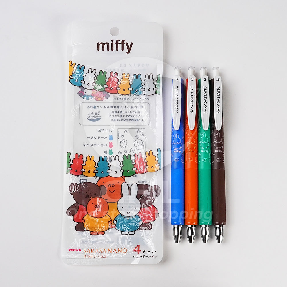 文房具・事務用品 ZEBRA SARASA miffy ユニボールONE 7本セット ミッフィー