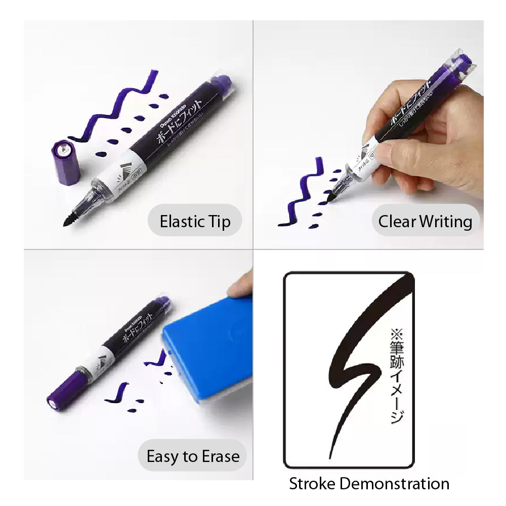 PENTEL KNOCKLE EMWL5BF6ST straight-liquid whiteboard pen
