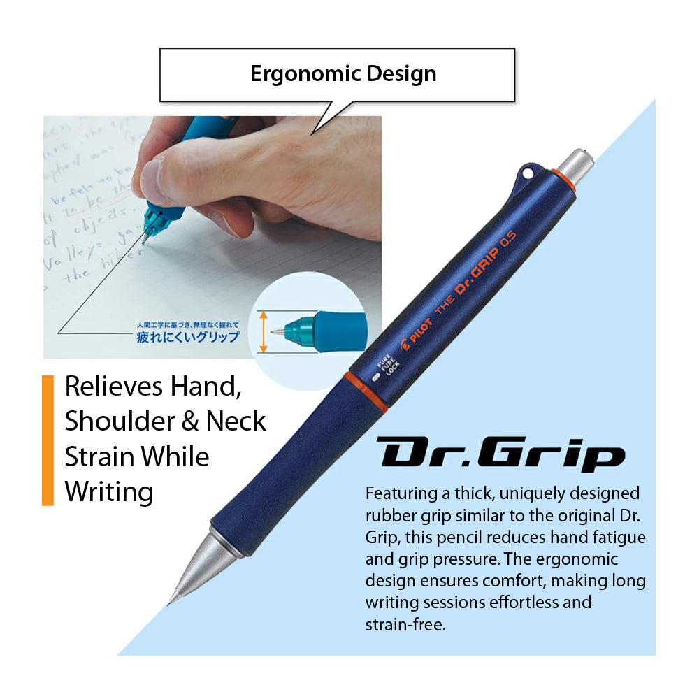 Pilot HDGL-50R 0.5mm Dr. Grip Classic Color Soft Relaxing Color HDGL-90R 0.5mm Mute Mechanical Pencil Office Study - CHL-STORE 
