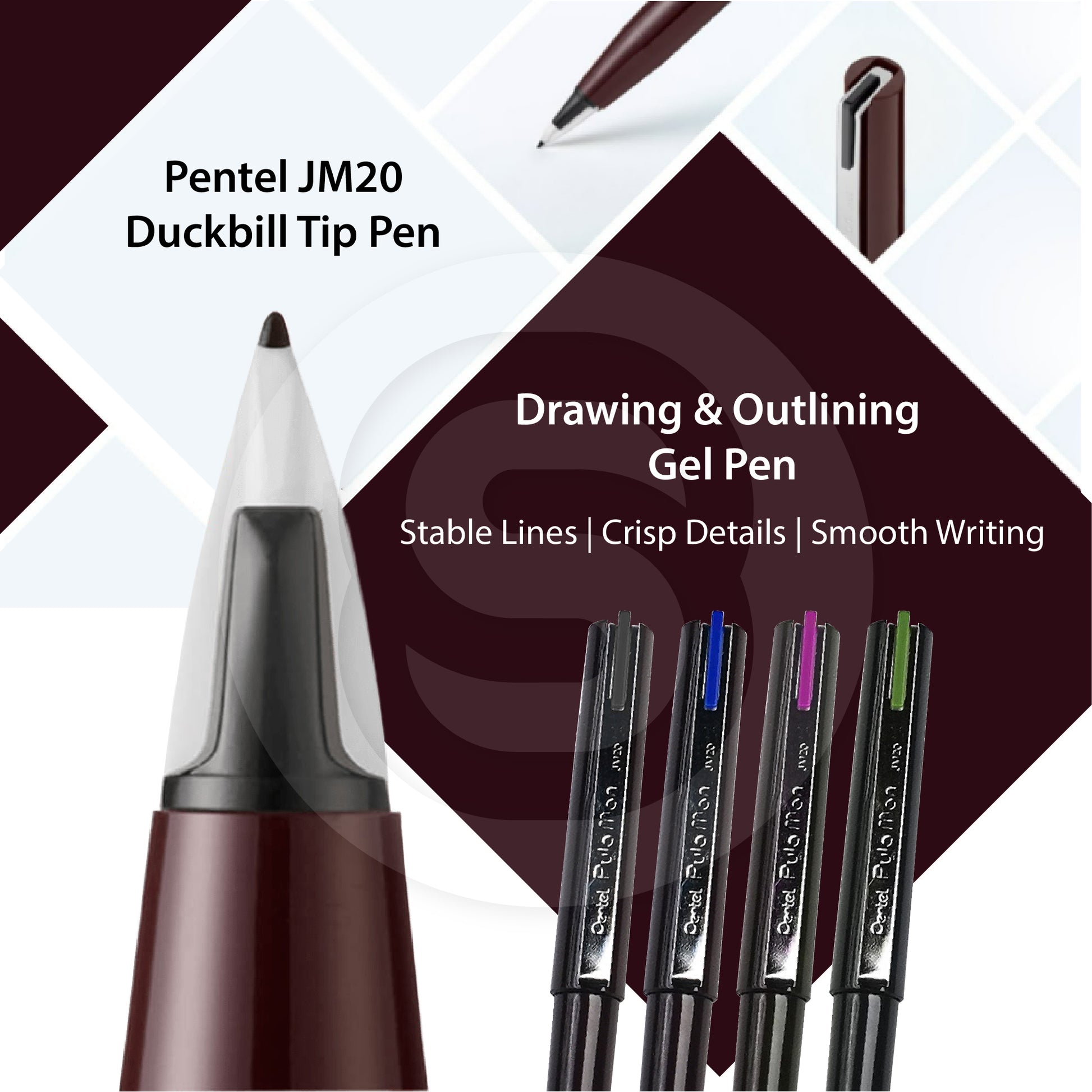 Pentel JM20 0.4-0.7mm line pen plastic pen