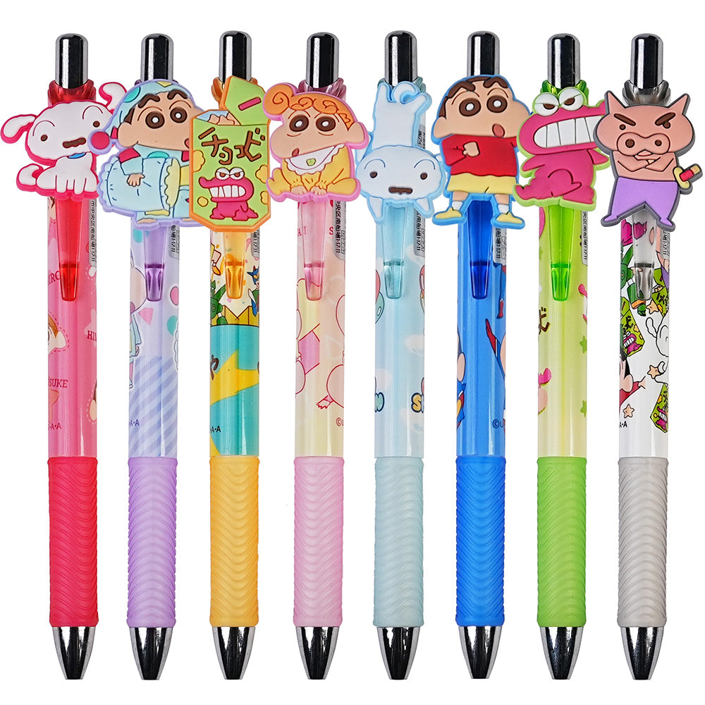 Crayon Shin-chan Character Gel Pens - 8 Vibrant Colors Collection