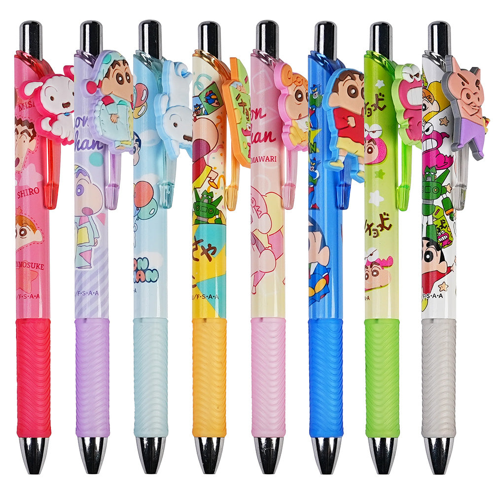Crayon Shin-chan Character Gel Pens - 8 Vibrant Colors Collection