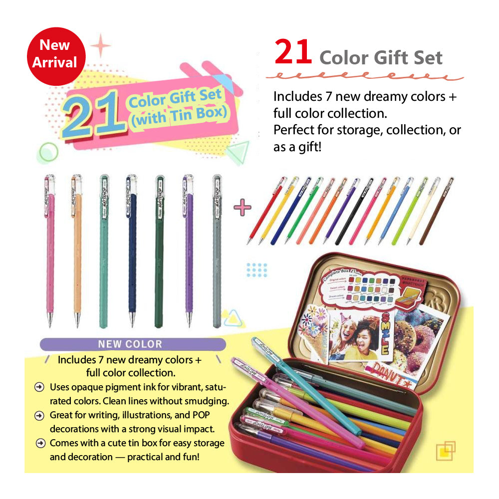 Pentel Mattehop colorful high-color pens, sweet colors, 1.0mm, 7-pack, matte color, deep and vivid, pocket card, photo