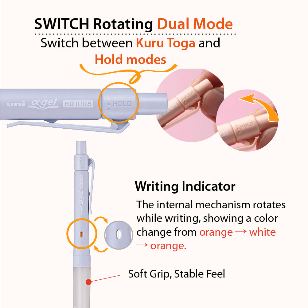Uni M51009gg Alpha Gel Kuru Toga 0.5mm case case case mechanical pencil pen