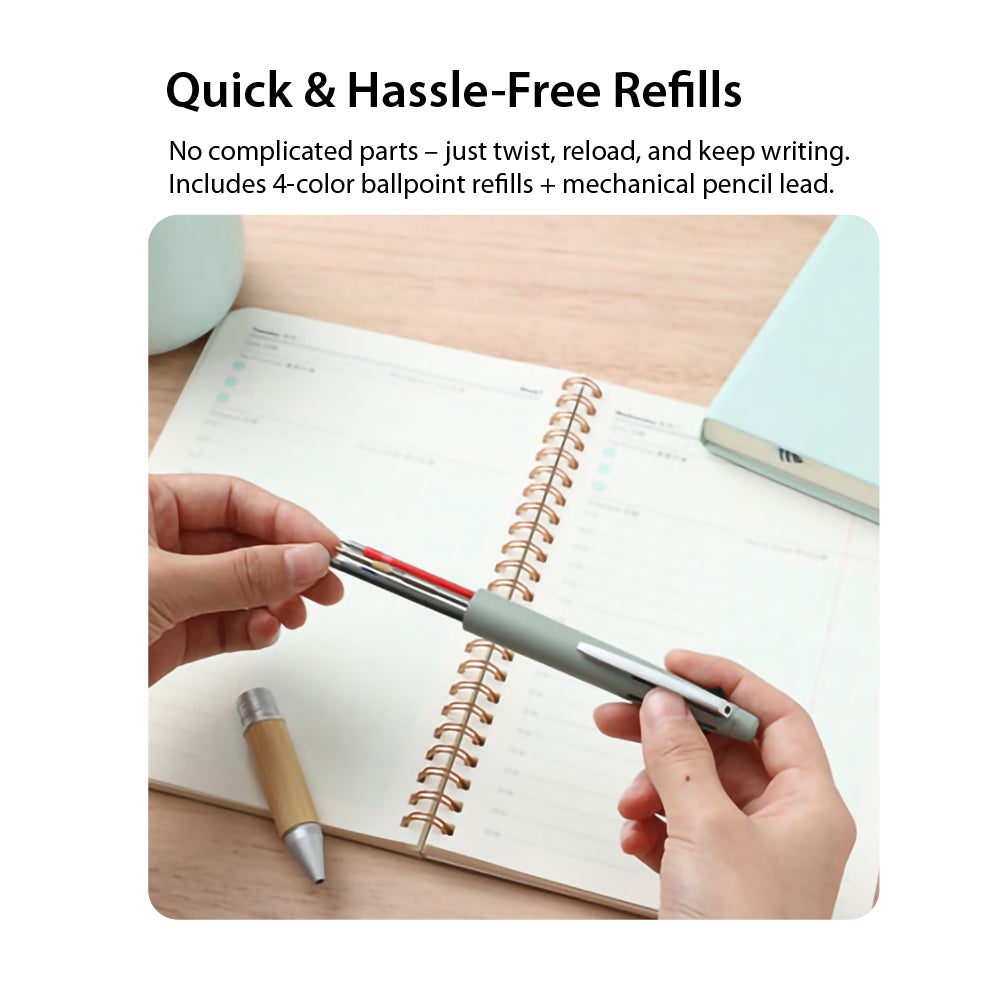 UNI JETSTREAM 4&1 multifunctional bamboo environmental protection pen learning office business - CHL-STORE 
