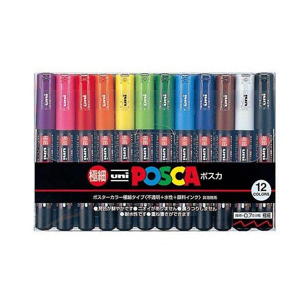 UNI POSCA 0.3MM WATER-BASED MARKER PEN-8 COLOR GROUP - CHL-STORE 