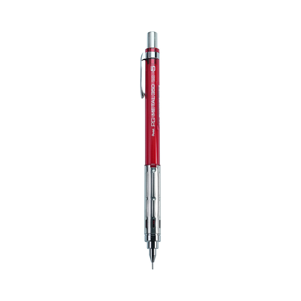 PENTEL PG-METAL350 0.5mm Drawing Mechanical Pencil Dark Blue Transparent Red Transparent Pink Student Stationery Business Stationery