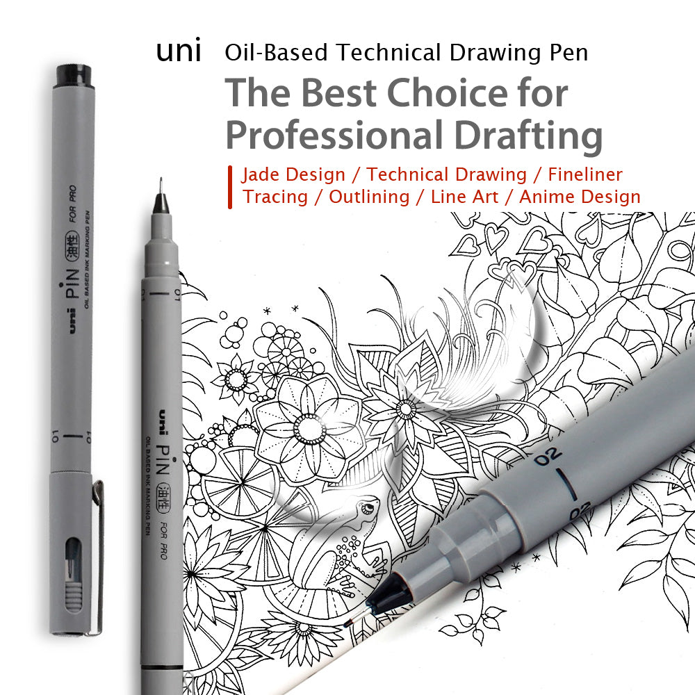 Fine character pen UNI 0.49mm oily very fine black drawing fine character art tool stationery painting student teacher student office PIN01A.24 - CHL-STORE 