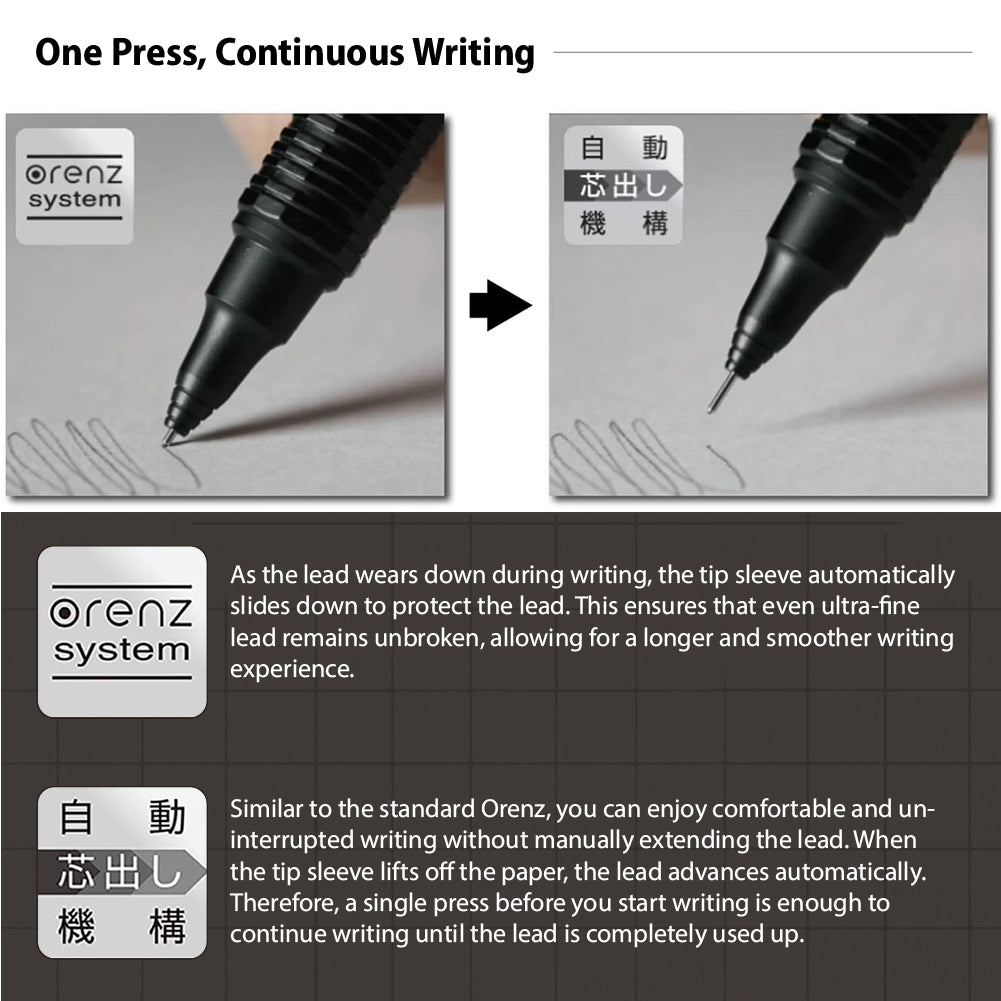 Pentel orenznero 0.3mm fine mechanical pencil black PP3003-A anti-break super stable