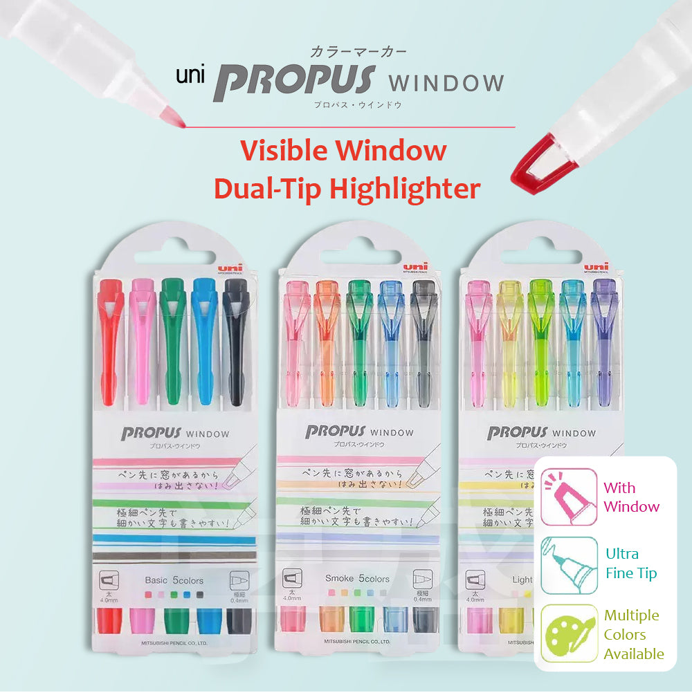 UNI PUS103T PROPUS WINDOW double-ended highlighter single set - CHL-STORE 