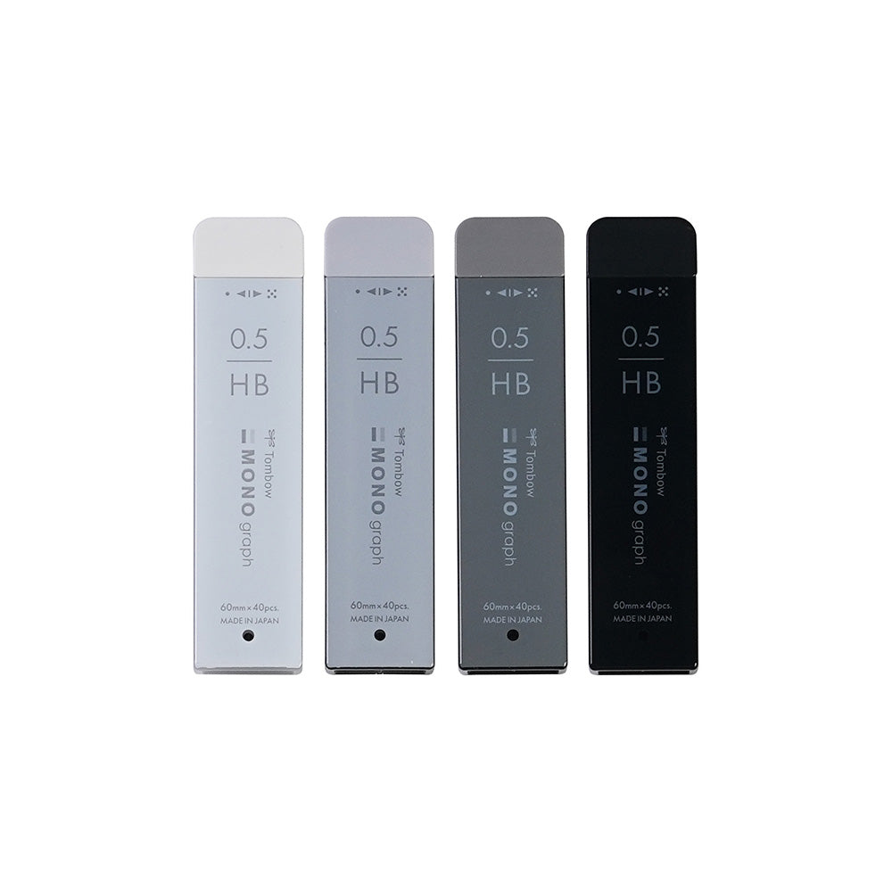 Tombow MONO Limited Edition Gray and Black White Simple Series 0.5mm Mechanical Pencil Eraser HB refill Office Learning Textured Stationery
