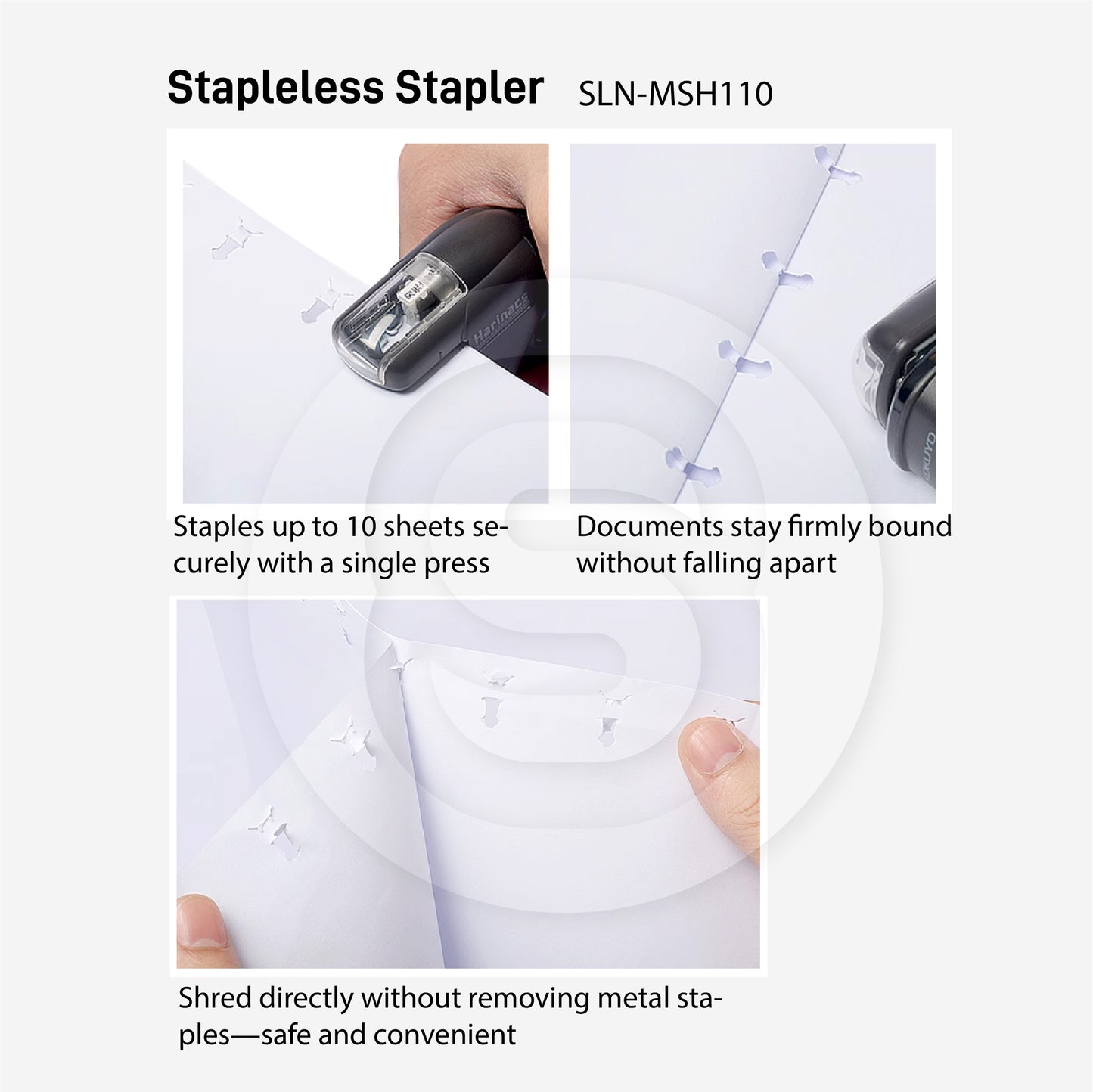 KOKUYO SLN-MSH110 Awards Needle-free stapler Needle-free, labor-saving, environmentally friendly, can nail 10 sheets (large) - CHL-STORE 