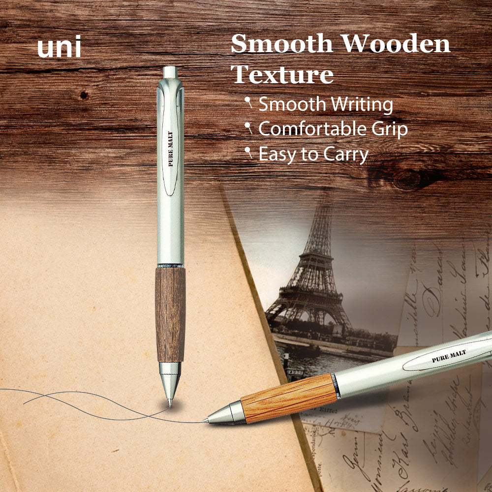 UNI Mitsubishi natural century oak hand grip 0.5mm UMN-515 press gel pen light brown dark brown office meeting writing stationery Japanese texture