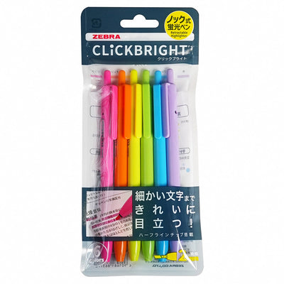 Zebra ZEBRA CLiCKBRIGHT WKS30-6C 2mm push-type highlighter pen type marker pen hand-painted DIY