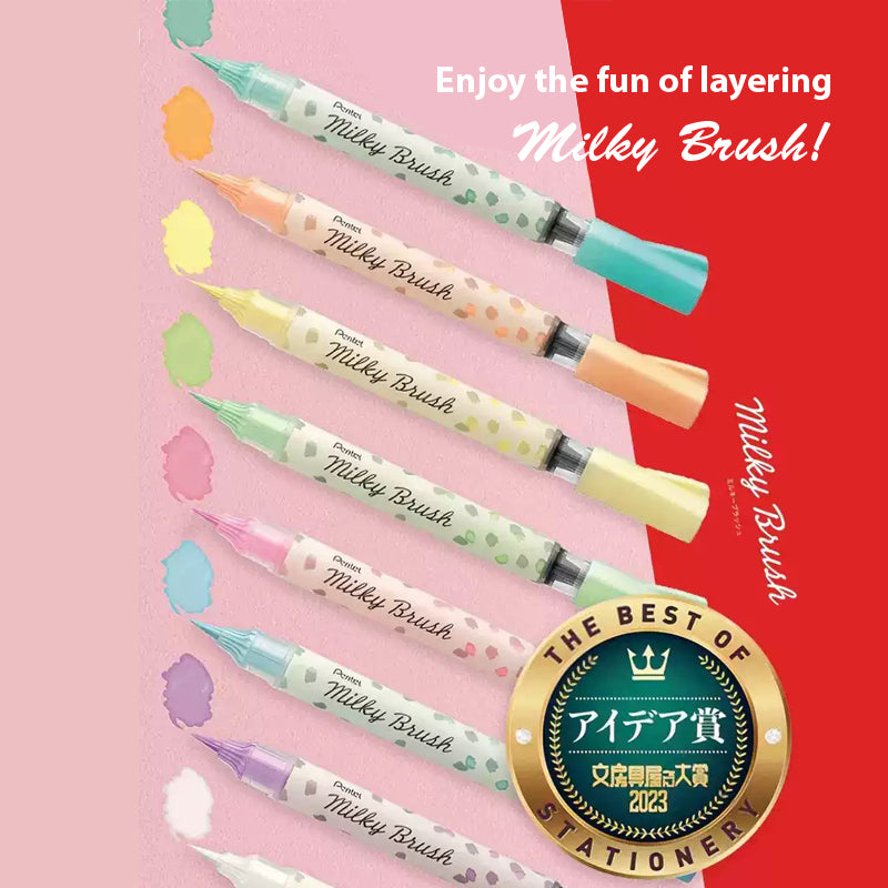 PENTEL MILKY BRUSH (Free black and white picture card) XGFH-P - CHL-STORE 