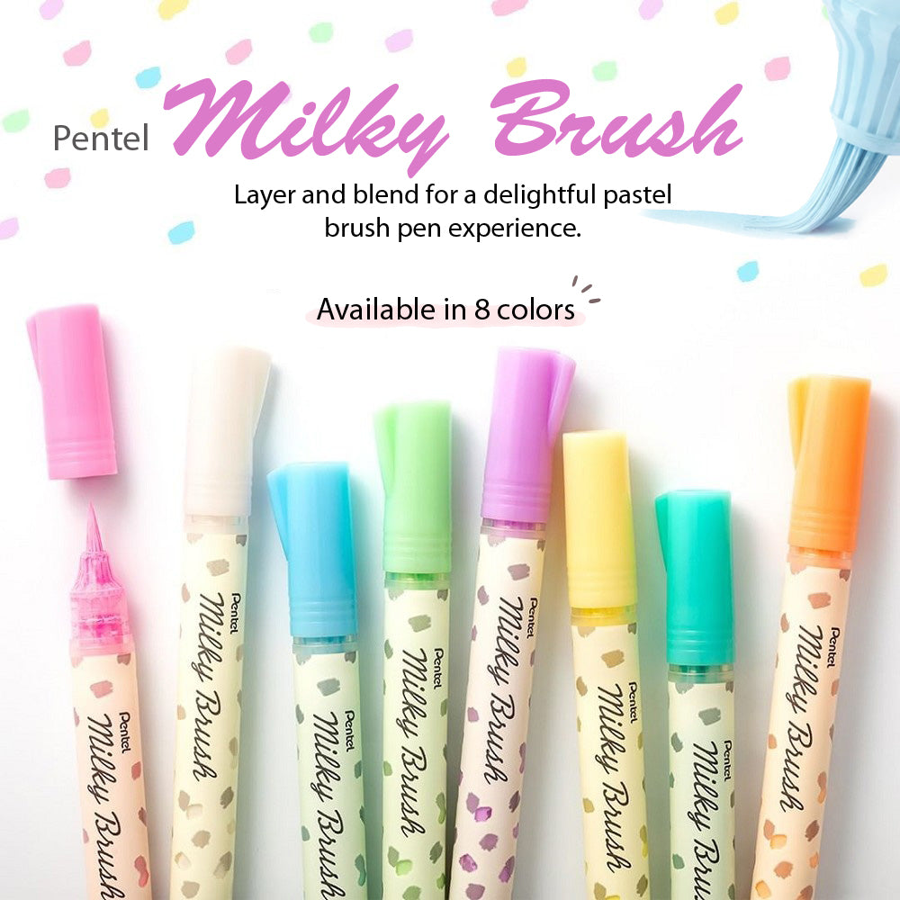PENTEL MILKY BRUSH (Free black and white picture card) XGFH-P - CHL-STORE 