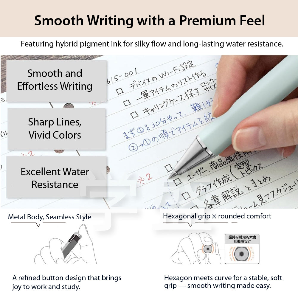 Sakura GBR20 Ballsign ID 0.4mm 0.5mm Gel Pen Ballpoint Pen Vintage Dark Ink Red Dot Design - CHL-STORE 