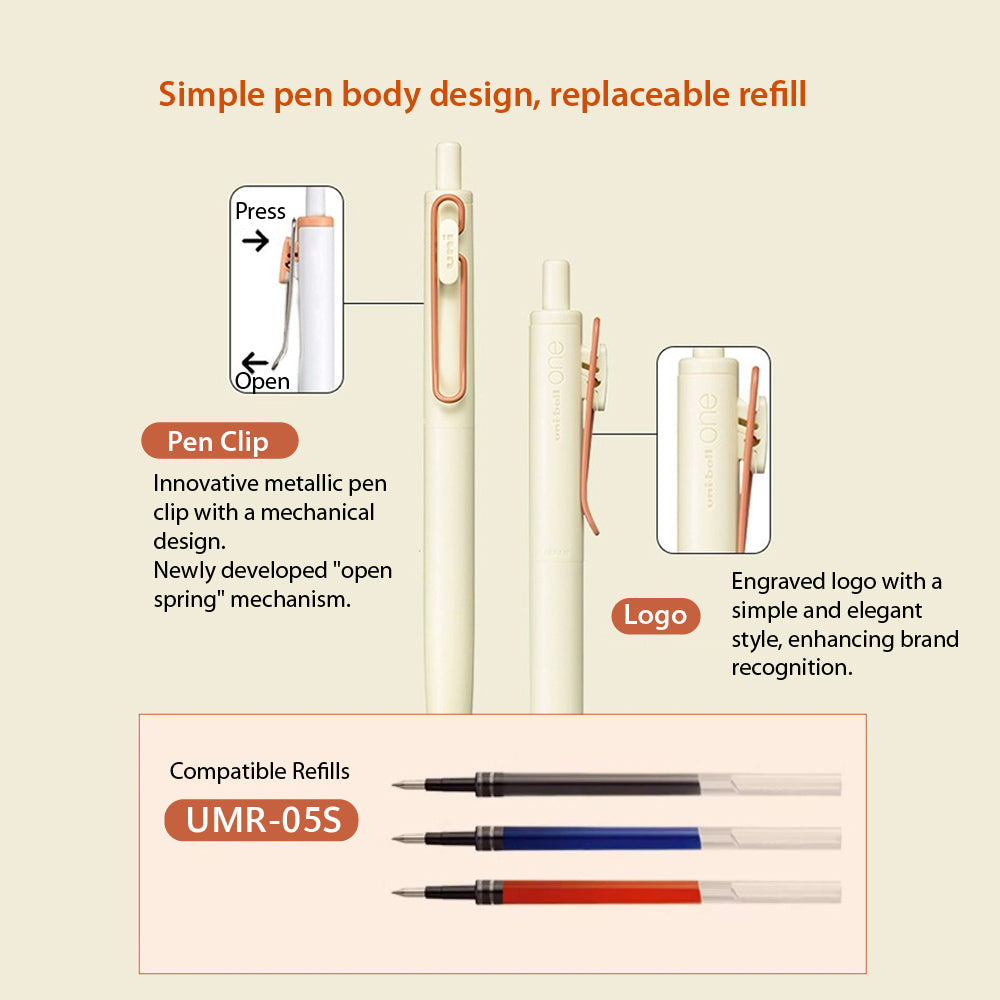 UNI UMNSF05F uni-ball one feel Everyday Landscape Series 0.38mm 0.5mm Black Ink Gel Pen Thick Ink - CHL-STORE 