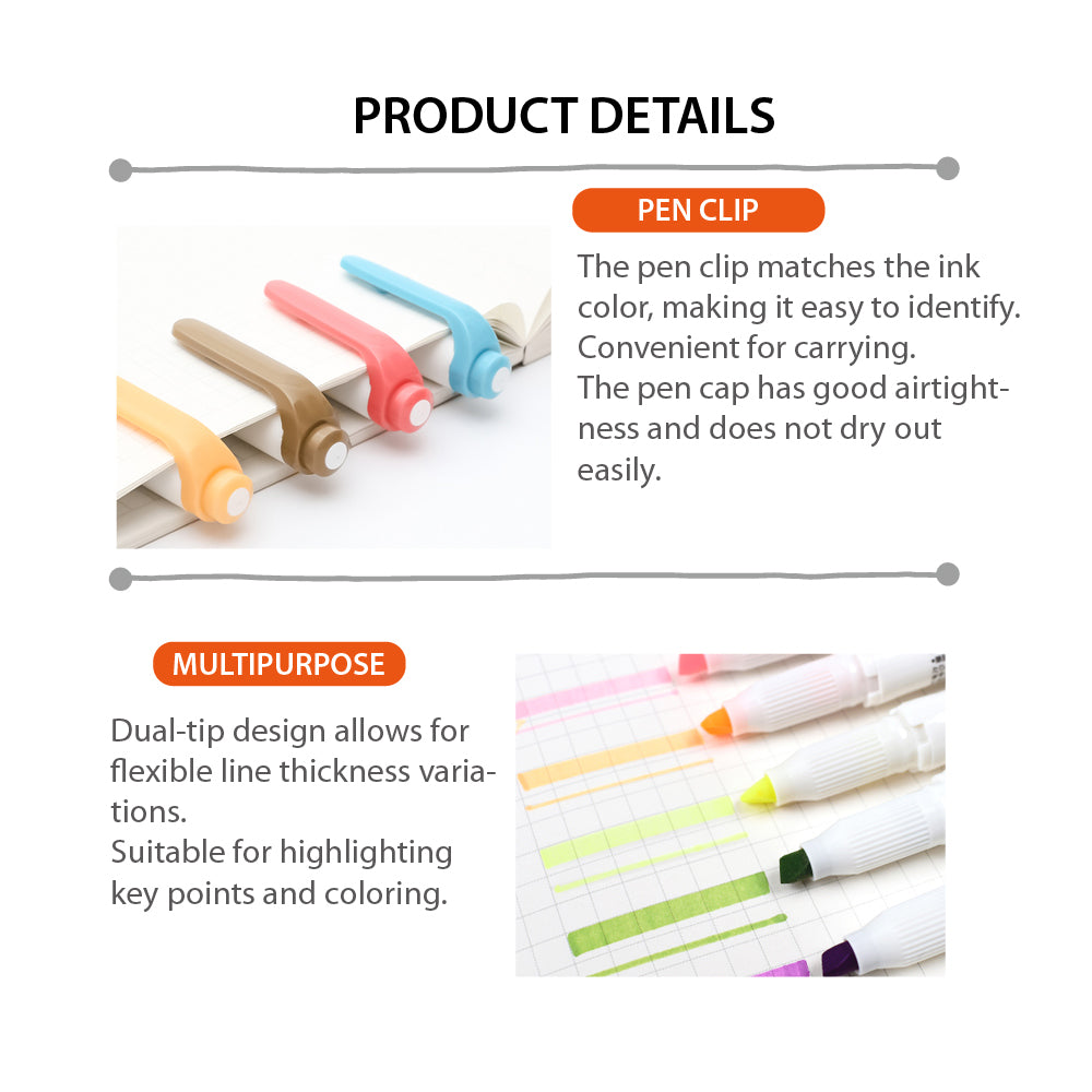 ZEBRA MILDLINER double-headed highlighter soft natural WKT7 new color highlighter - CHL-STORE 