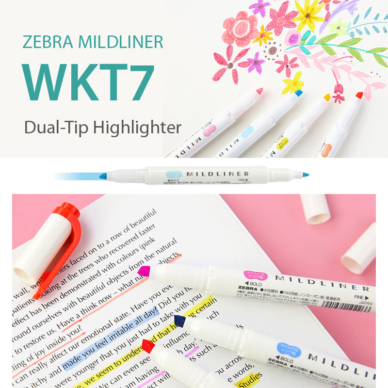 ZEBRA MILDLINER double-headed highlighter soft natural WKT7 new color highlighter - CHL-STORE 