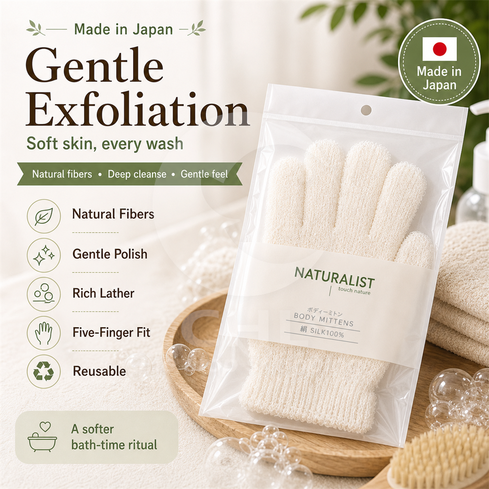 Naturalist Eco-Friendly Exfoliating Bath Gloves - Gentle Skin Revitalizer