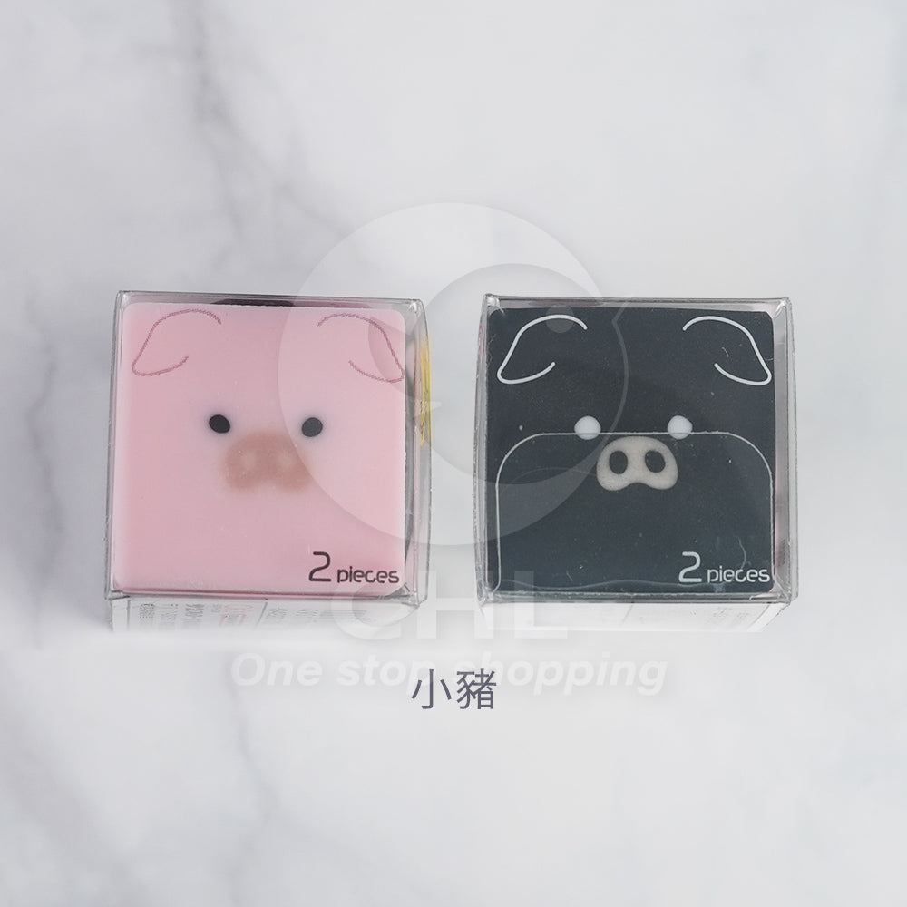 Sun-Star Animal Transformable Eraser Transforms with Use Cute Healing Tuxedo cat Shiba Inu Duckling Piglet
