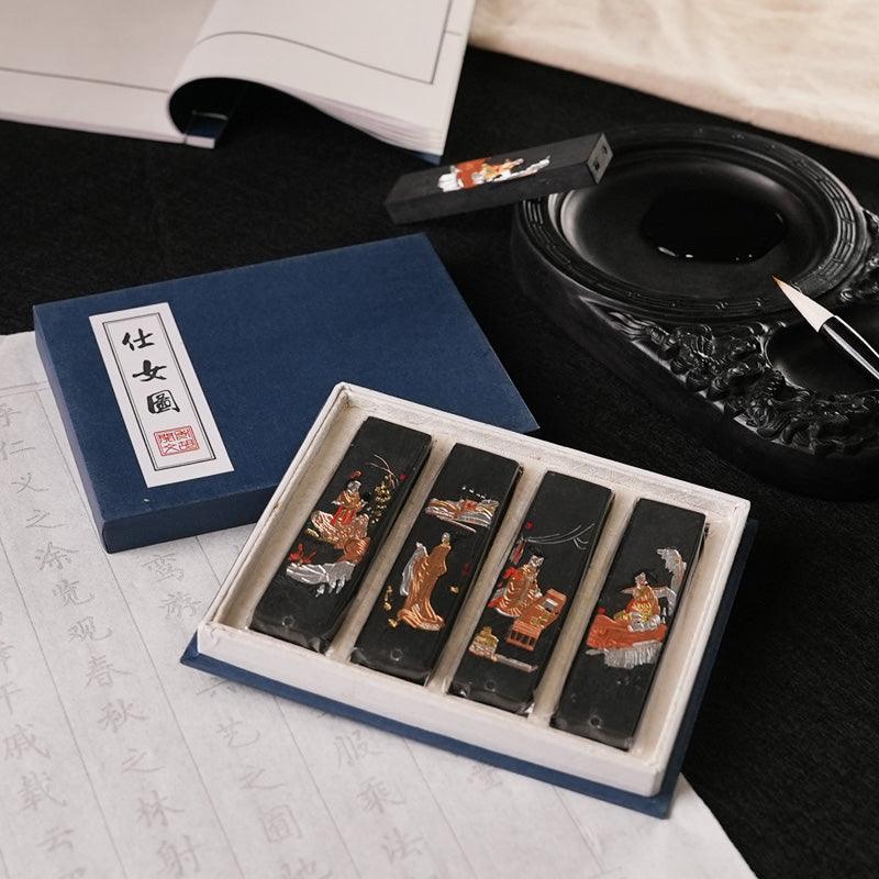 Anhui Hu Kaiwen Four Treasures of the study boxed ink sticks 4 pieces in a box NP-090035 - CHL-STORE 