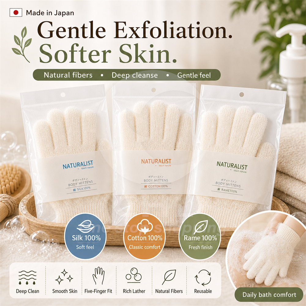 Naturalist Eco-Friendly Exfoliating Bath Gloves - Gentle Skin Revitalizer