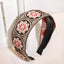 Bohemian style retro ethnic embroidery toothed non-slip headband 6 pattern shapes resort style wide hairdressing style popular items - CHL-STORE 