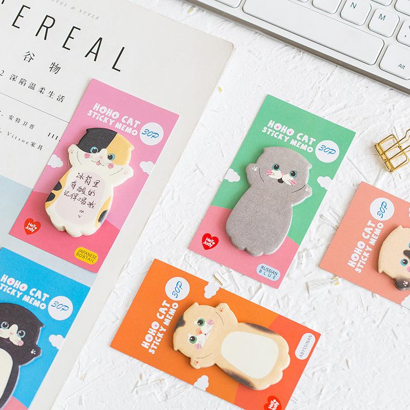 Cartoon cute cat series N times stickers, notes, post-it notes, notes, messages, standing, handbook materials, clipping DIY, office stationery, learning and daily necessities - CHL-STORE 