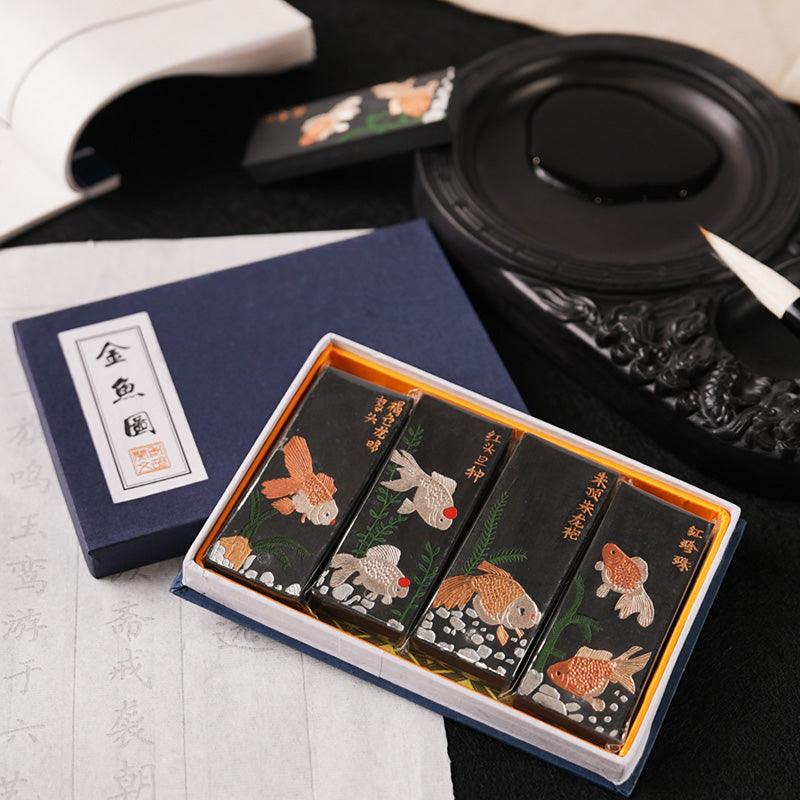 Chinese style old ink block lampblack ink pine smoke ink set hardcover calligraphy utensils Chinese traditional ink painting NP-090056 - CHL-STORE 
