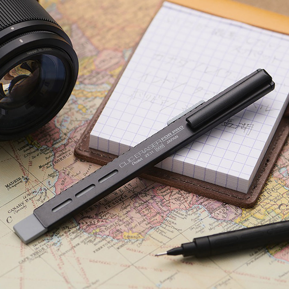 Pentel Professional Click Eraser Pen-Shaped Eraser with Clip