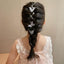 Colored flower bow Braided hair chain Pearl hair accessories chain Pearl braided tassels Braided hair band Popular items Braided hair headdress - CHL-STORE 