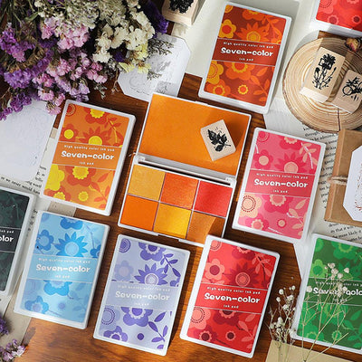 Colorful water-based ink pad for finger painting, color ink pad, handbag essentials, art decoration, card decoration, seal items - CHL-STORE 