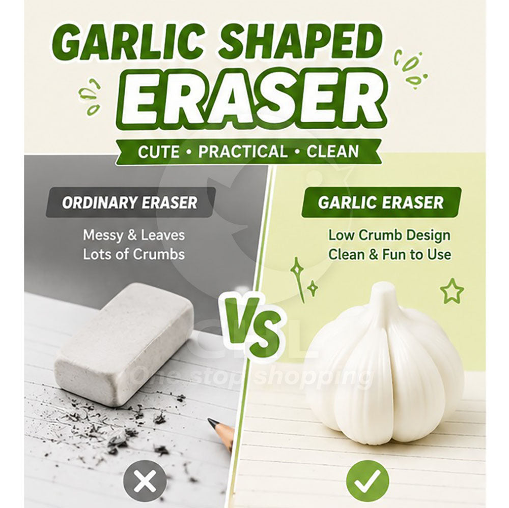 Garlic-Shaped Eraser (6-Piece Detachable Set)