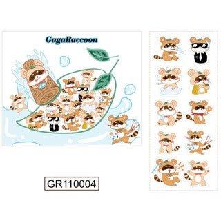 Cute Animal Cartoon GAGARACCOON Raccoon Everyday Decoration Transparent Sticker Pack Sticker NP-H7TAY-0290