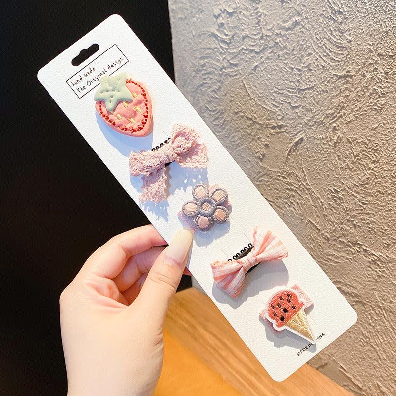 Cute cloth bag headdress fine hair broken hair clip suitable for infants and young children cute shape cute hair accessories styling design a variety of hair clips - CHL-STORE 